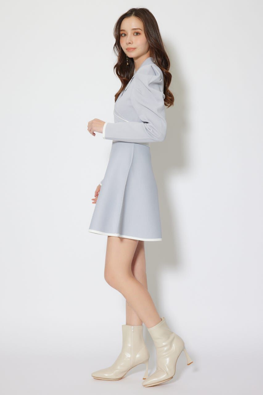 rienda「テーラードカラーミニフレアニットワンピース」|ワンピース|