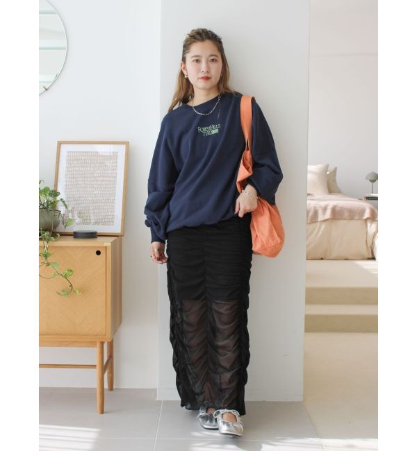 Ungrid「【WEB限定】刺繍ロゴルーズスウェット」|スウェット・ジャージ|