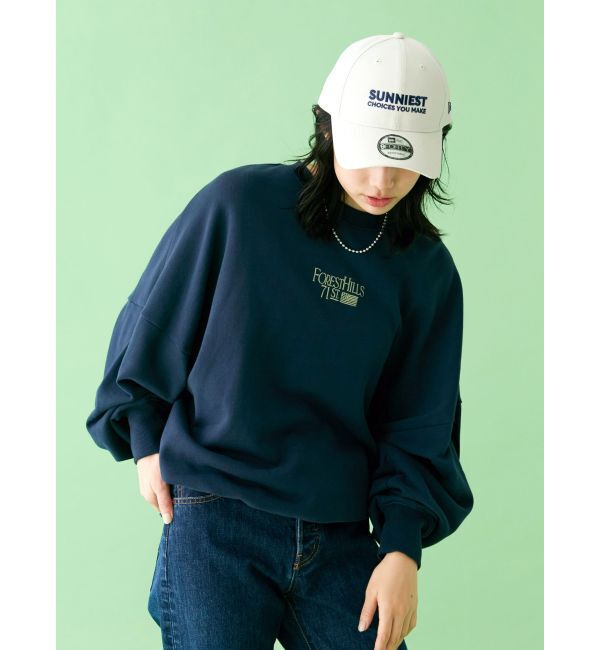 Ungrid「【WEB限定】刺繍ロゴルーズスウェット」|スウェット・ジャージ|ネイビー