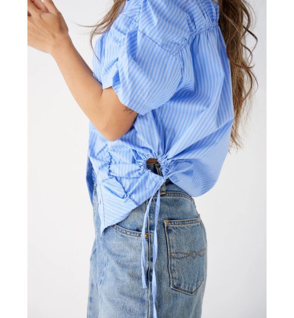 Ungrid「ギャザーデザインハーフスリーブシャツ」|シャツ・ブラウス|