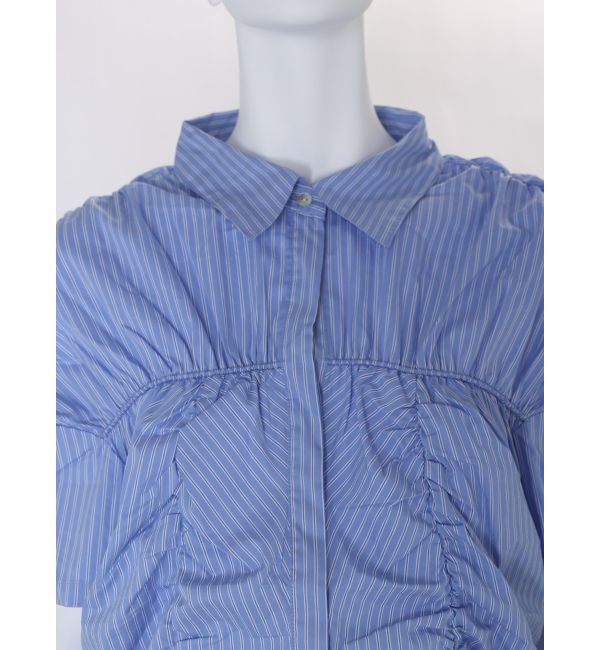 Ungrid「ギャザーデザインハーフスリーブシャツ」|シャツ・ブラウス|