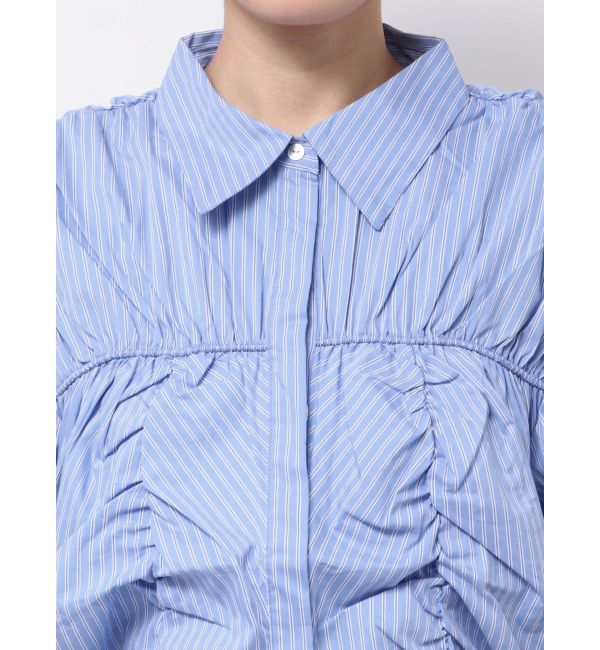 Ungrid「ギャザーデザインハーフスリーブシャツ」|シャツ・ブラウス|