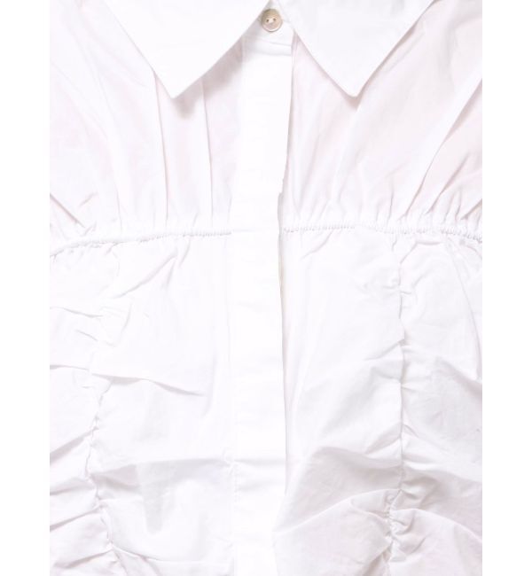 Ungrid「ギャザーデザインハーフスリーブシャツ」|シャツ・ブラウス|