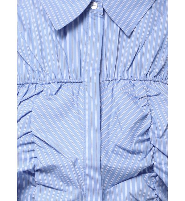 Ungrid「ギャザーデザインハーフスリーブシャツ」|シャツ・ブラウス|