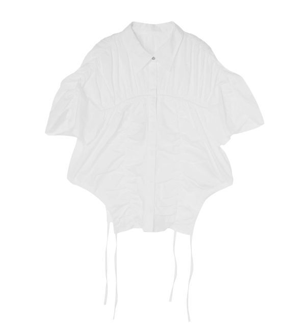 Ungrid「ギャザーデザインハーフスリーブシャツ」|シャツ・ブラウス|