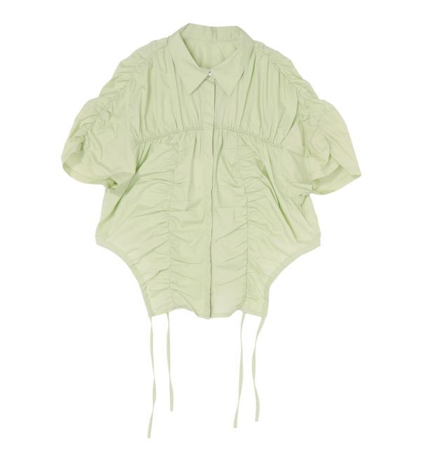 Ungrid「ギャザーデザインハーフスリーブシャツ」|シャツ・ブラウス|