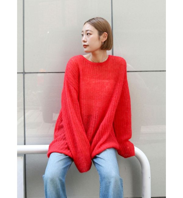 Ungrid「アルパカ混透かし編みニット」|ニット・セーター|