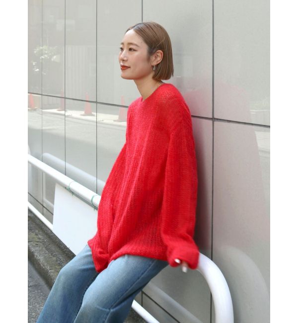 Ungrid「アルパカ混透かし編みニット」|ニット・セーター|