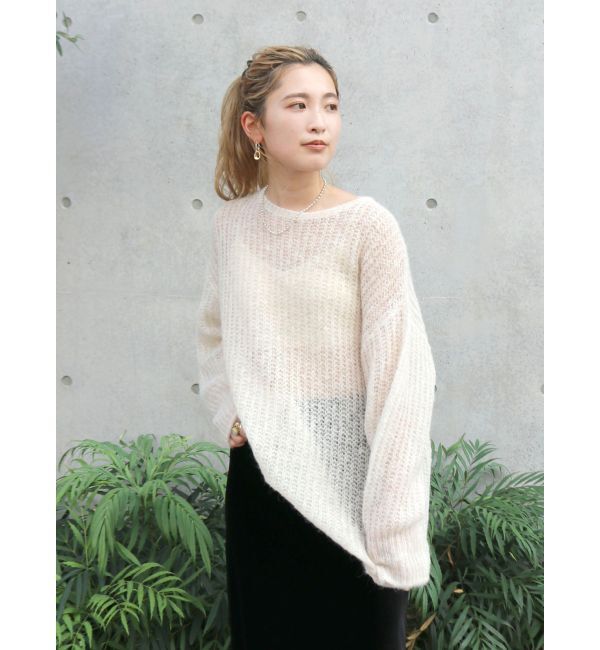 Ungrid「アルパカ混透かし編みニット」|ニット・セーター|