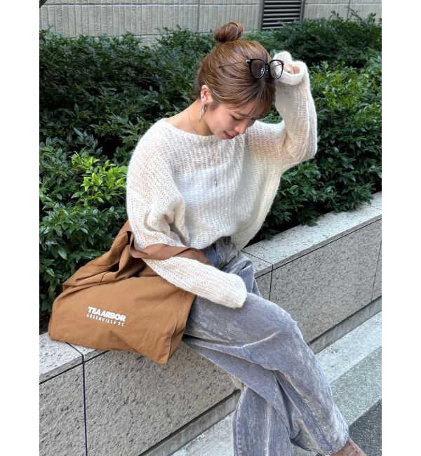 Ungrid「アルパカ混透かし編みニット」|ニット・セーター|