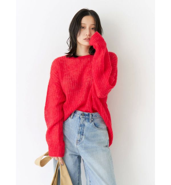 Ungrid「アルパカ混透かし編みニット」|ニット・セーター|