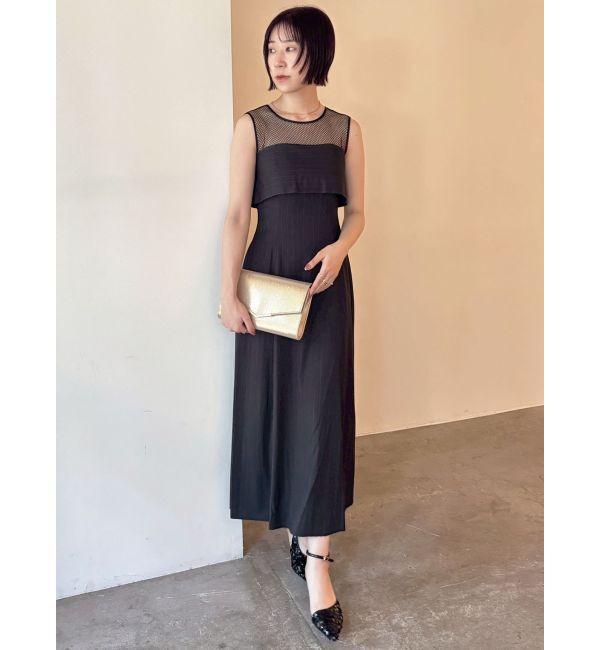 LAGUNAMOON「LADYメッシュドッキングベアドレス」|ドレス|ブラック