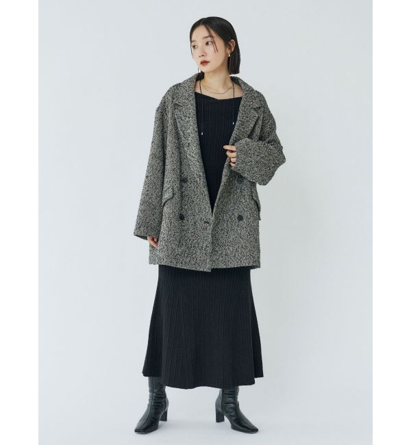 LAGUNAMOON「アシンメトリーネックフレアニットワンピース」|ワンピース|