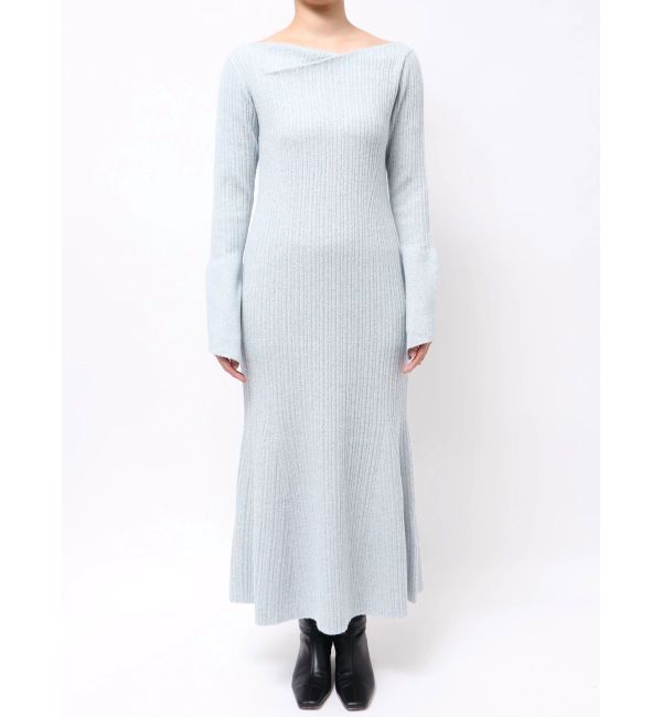 LAGUNAMOON「アシンメトリーネックフレアニットワンピース」|ワンピース|