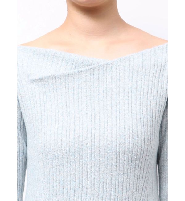 LAGUNAMOON「アシンメトリーネックフレアニットワンピース」|ワンピース|