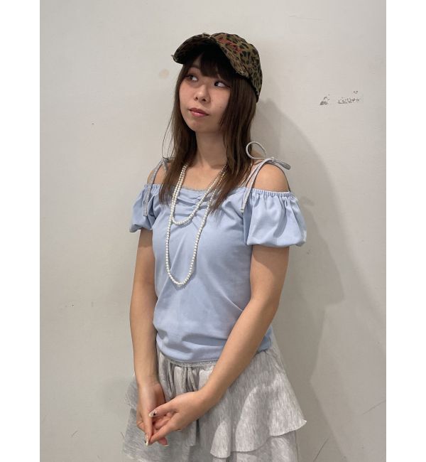 jouetie「レースドッキングリボントップス」|Tシャツ・カットソー|ブルー