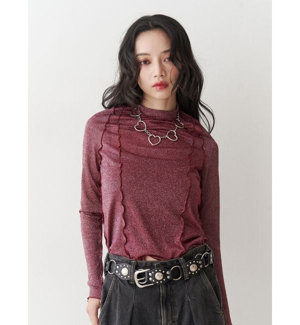 jouetie「ラメハイネックトップス」|Tシャツ・カットソー|