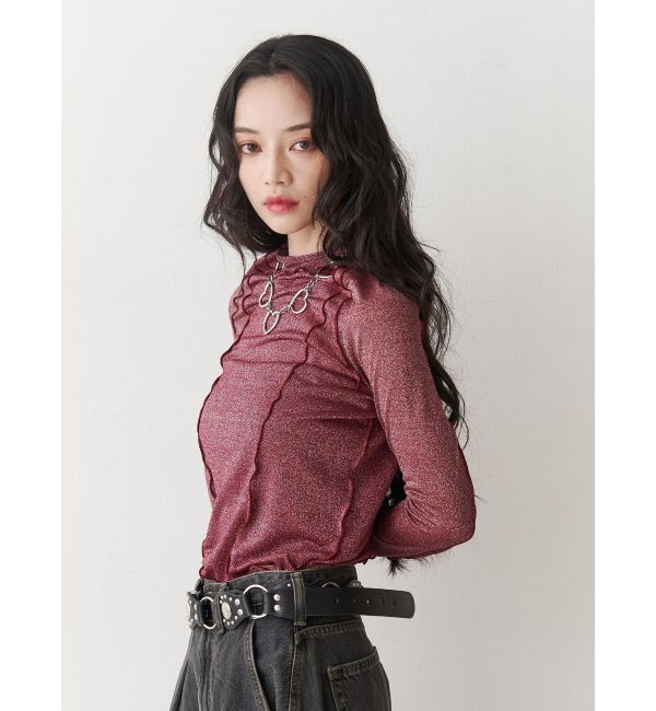 jouetie「ラメハイネックトップス」|Tシャツ・カットソー|