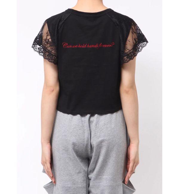 jouetie「【Mickey&Minnie】ILOVEレースリメイクトップス」|Tシャツ・カットソー|