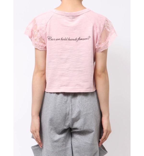 jouetie「【Mickey&Minnie】ILOVEレースリメイクトップス」|Tシャツ・カットソー|