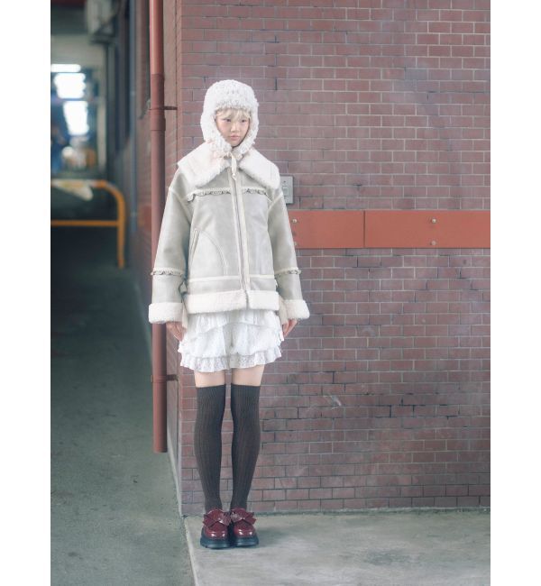 merry jenny「クリームボアムートンブルゾン」|その他|