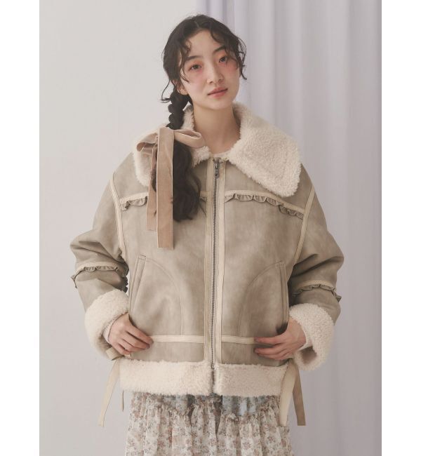 merry jenny「クリームボアムートンブルゾン」|その他|