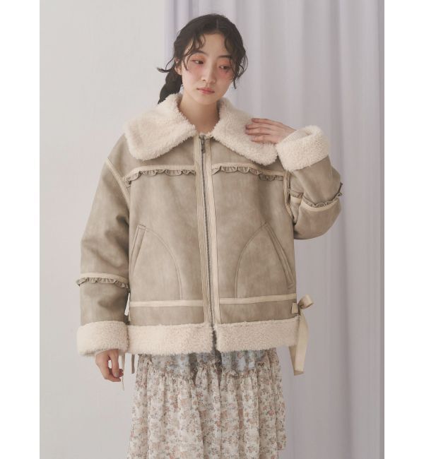 merry jenny「クリームボアムートンブルゾン」|その他|