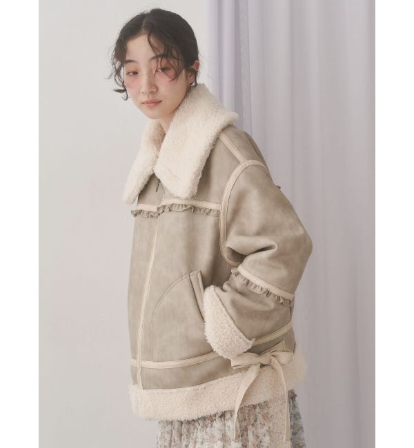 merry jenny「クリームボアムートンブルゾン」|その他|