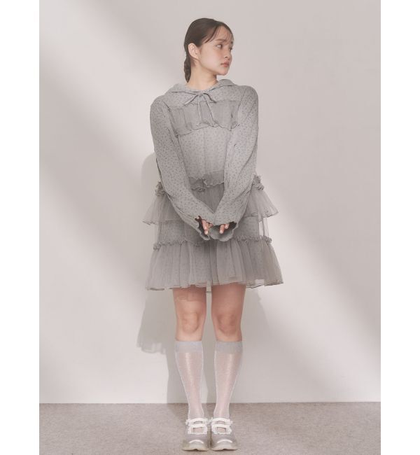 merry jenny「ミルキーアイレットチュールワンピース」|ワンピース|