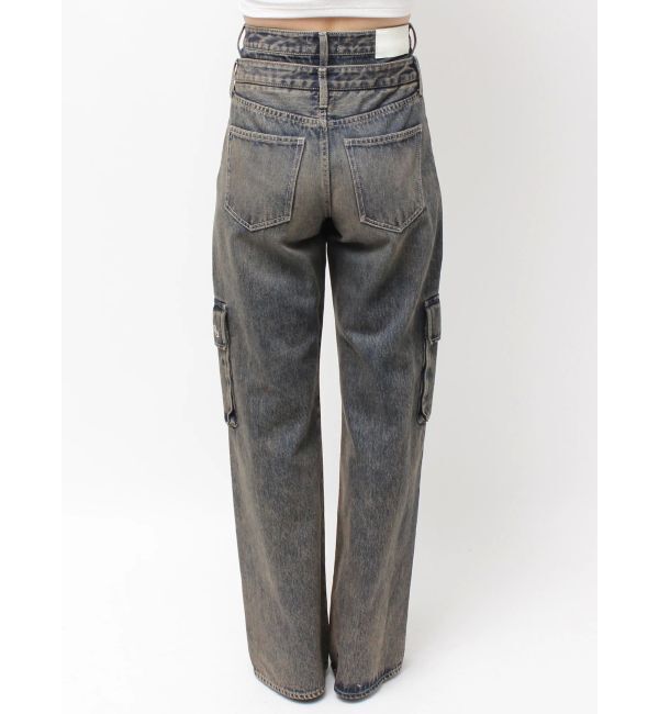 GYDA「ハイウエスト CUT OUT CARGOワイトデニムパンツ」|デニム|