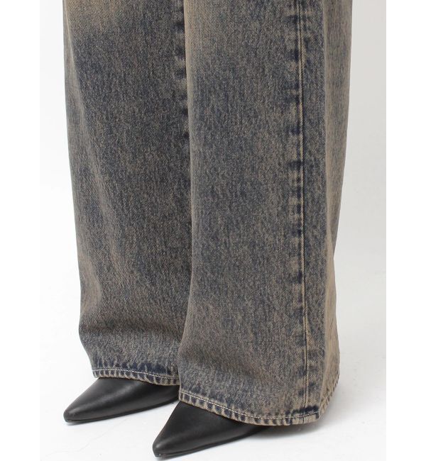 GYDA「ハイウエスト CUT OUT CARGOワイトデニムパンツ」|デニム|