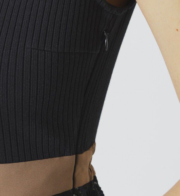  「【手洗い可】レースカラーブロックワンピース」|ワンピース|