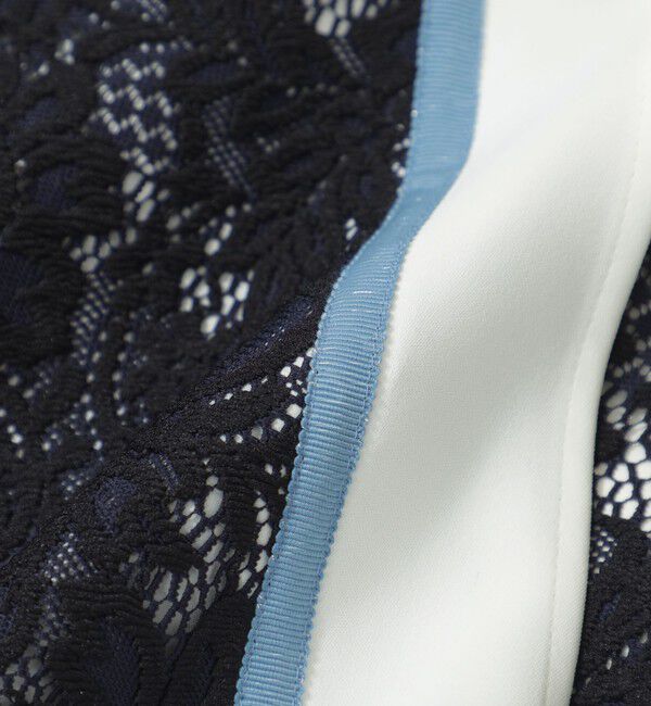  「【手洗い可】レースカラーブロックワンピース」|ワンピース|