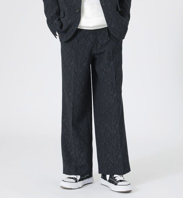  「クラックジャカードスラックス」|スラックス|ブラック