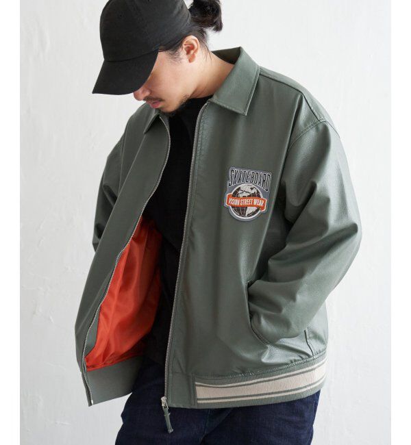 VENCE share style「【ユニセックス】VISION STREET WEAR ビジョンストリートウェア フェイクレザーブルゾン」|ブルゾン・スタジャン|