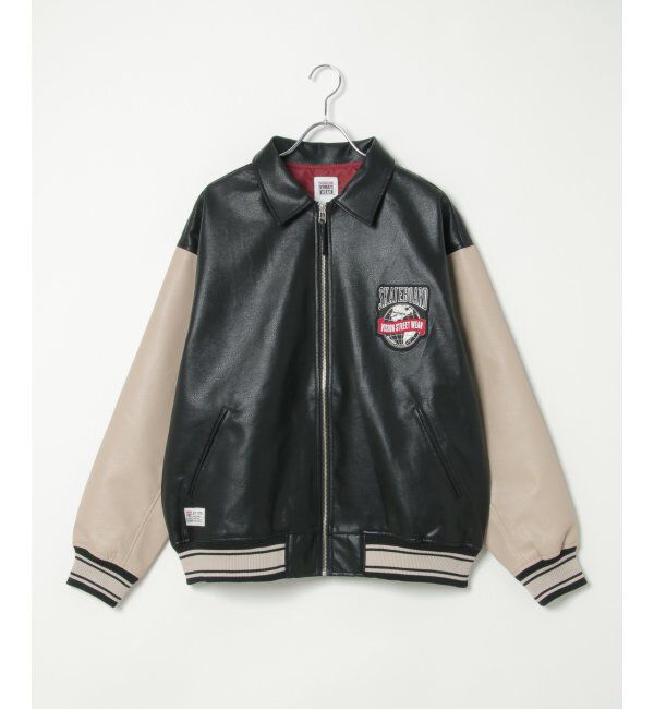 VENCE share style「【ユニセックス】VISION STREET WEAR ビジョンストリートウェア フェイクレザーブルゾン」|ブルゾン・スタジャン|