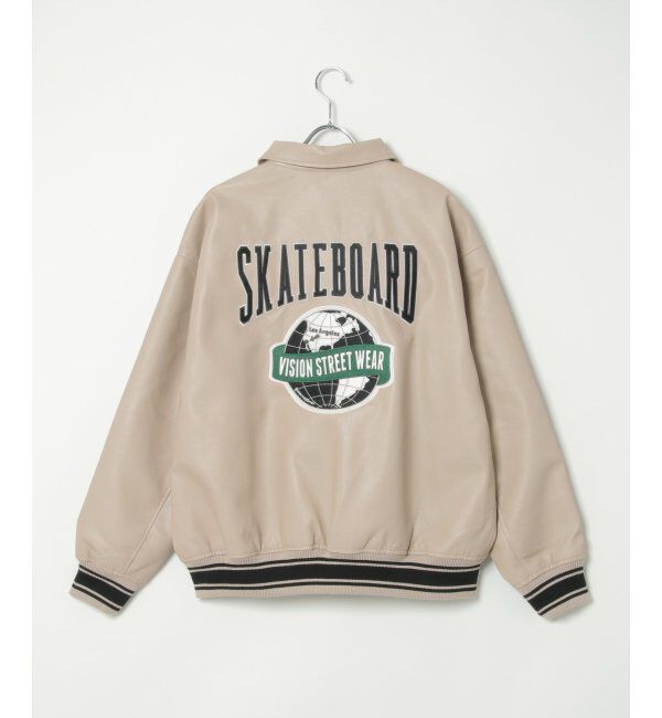 VENCE share style「【ユニセックス】VISION STREET WEAR ビジョンストリートウェア フェイクレザーブルゾン」|ブルゾン・スタジャン|