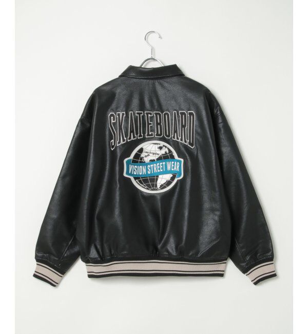 VENCE share style「【ユニセックス】VISION STREET WEAR ビジョンストリートウェア フェイクレザーブルゾン」|ブルゾン・スタジャン|