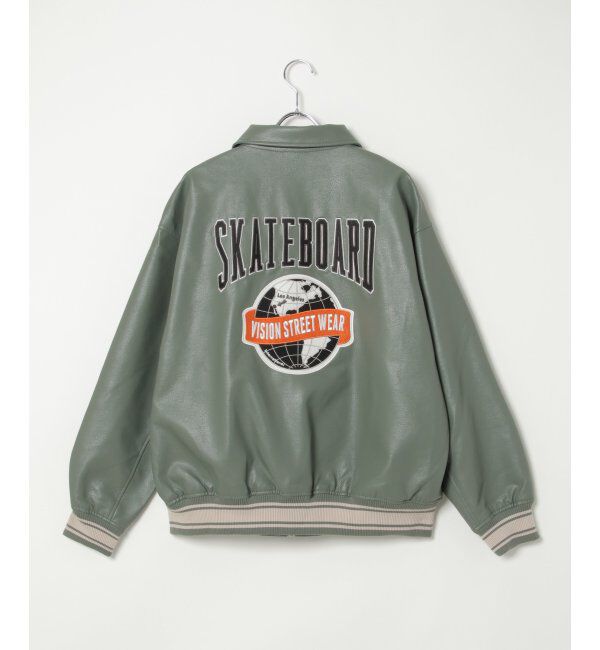 VENCE share style「【ユニセックス】VISION STREET WEAR ビジョンストリートウェア フェイクレザーブルゾン」|ブルゾン・スタジャン|