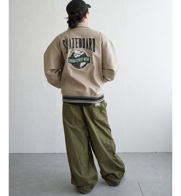 VENCE share style「【ユニセックス】VISION STREET WEAR ビジョンストリートウェア フェイクレザーブルゾン」|ブルゾン・スタジャン|