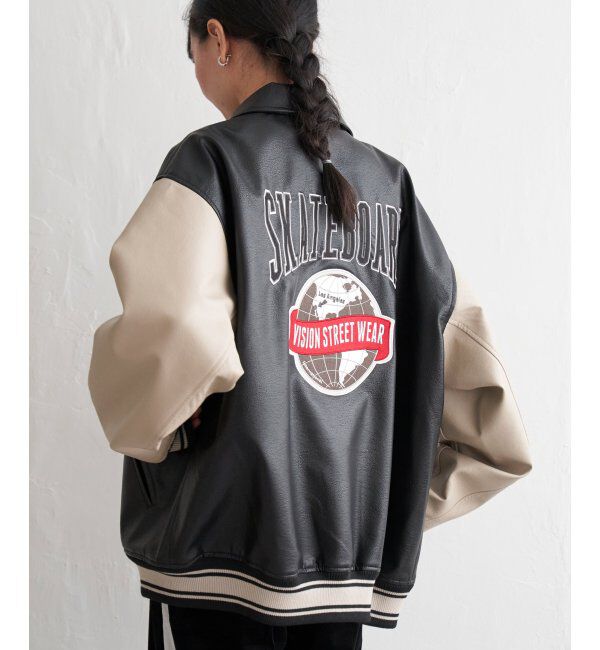 VENCE share style「【ユニセックス】VISION STREET WEAR ビジョンストリートウェア フェイクレザーブルゾン」|ブルゾン・スタジャン|ソノタA