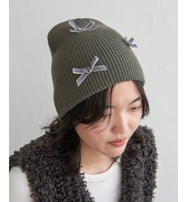 VENCE share style「ベロアリボンニット帽」|ニット帽|