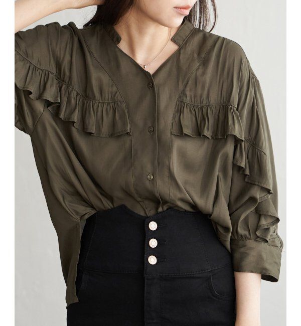 VENCE share style「袖フリルブラウス」|シャツ・ブラウス|