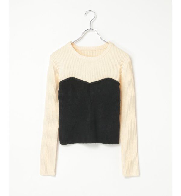 VENCE share style「ウールライクビスチェ見え配色プルオーバー」|タンクトップ|