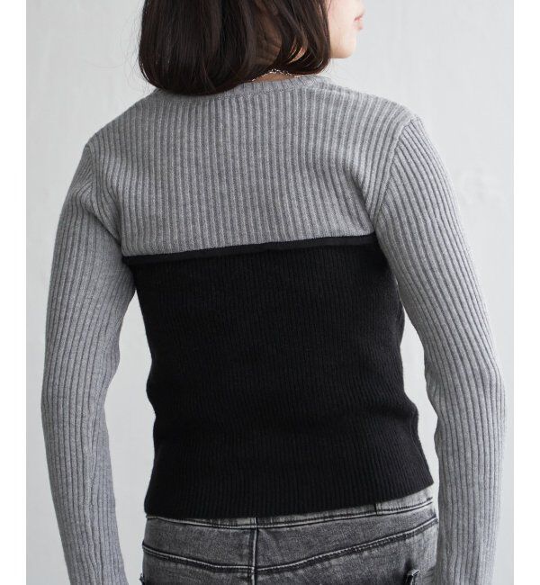 VENCE share style「ウールライクビスチェ見え配色プルオーバー」|タンクトップ|