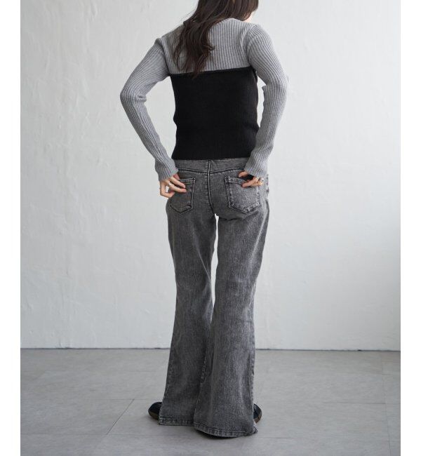 VENCE share style「ウールライクビスチェ見え配色プルオーバー」|タンクトップ|