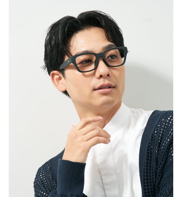  「ウェリントン型メガネ｜黒縁フレーム｜太縁フレーム｜Zoff｜BRIGADE レンズ交換券付」|メガネ|