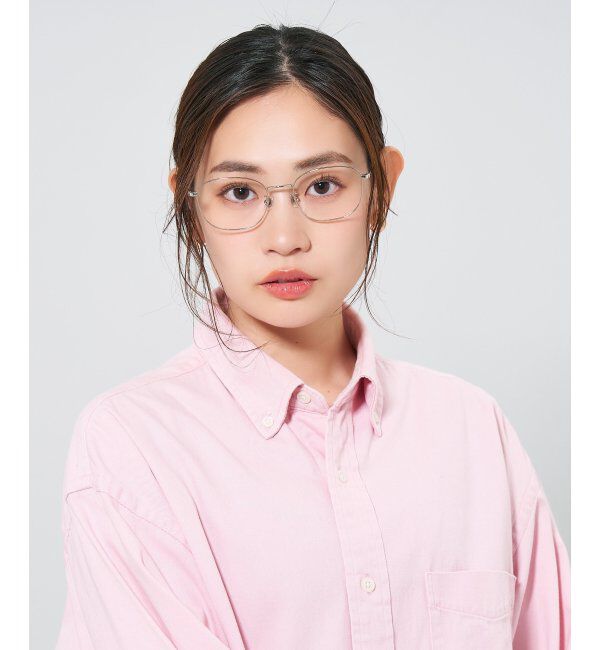  「ウェリントン型 メガネ | チタン 軽量 メタルフレーム レディース 大人可愛い レンズ交換券付」|メガネ|