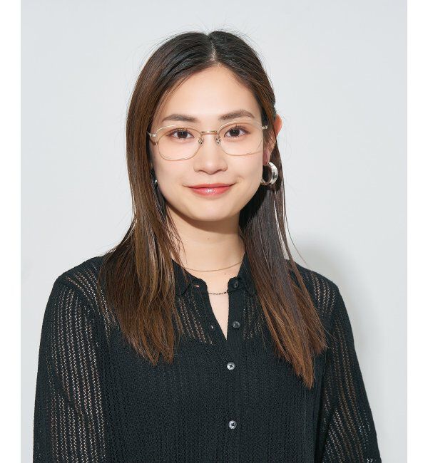  「ウェリントン型 メガネ | チタン 軽量 メタルフレーム レディース 大人可愛い レンズ交換券付」|メガネ|