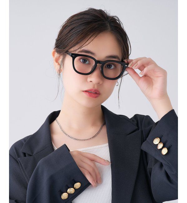  「 ウェリントン型 メガネ | 黒縁フレーム 伊達めがね 度付きユニセックス 読書  CLASSIC  レンズ交換券付」|メガネ|ブラック